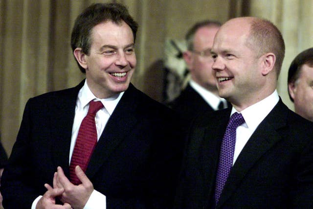 Tony Blair refused Tory calls for a TV debate with William Hague (PA)