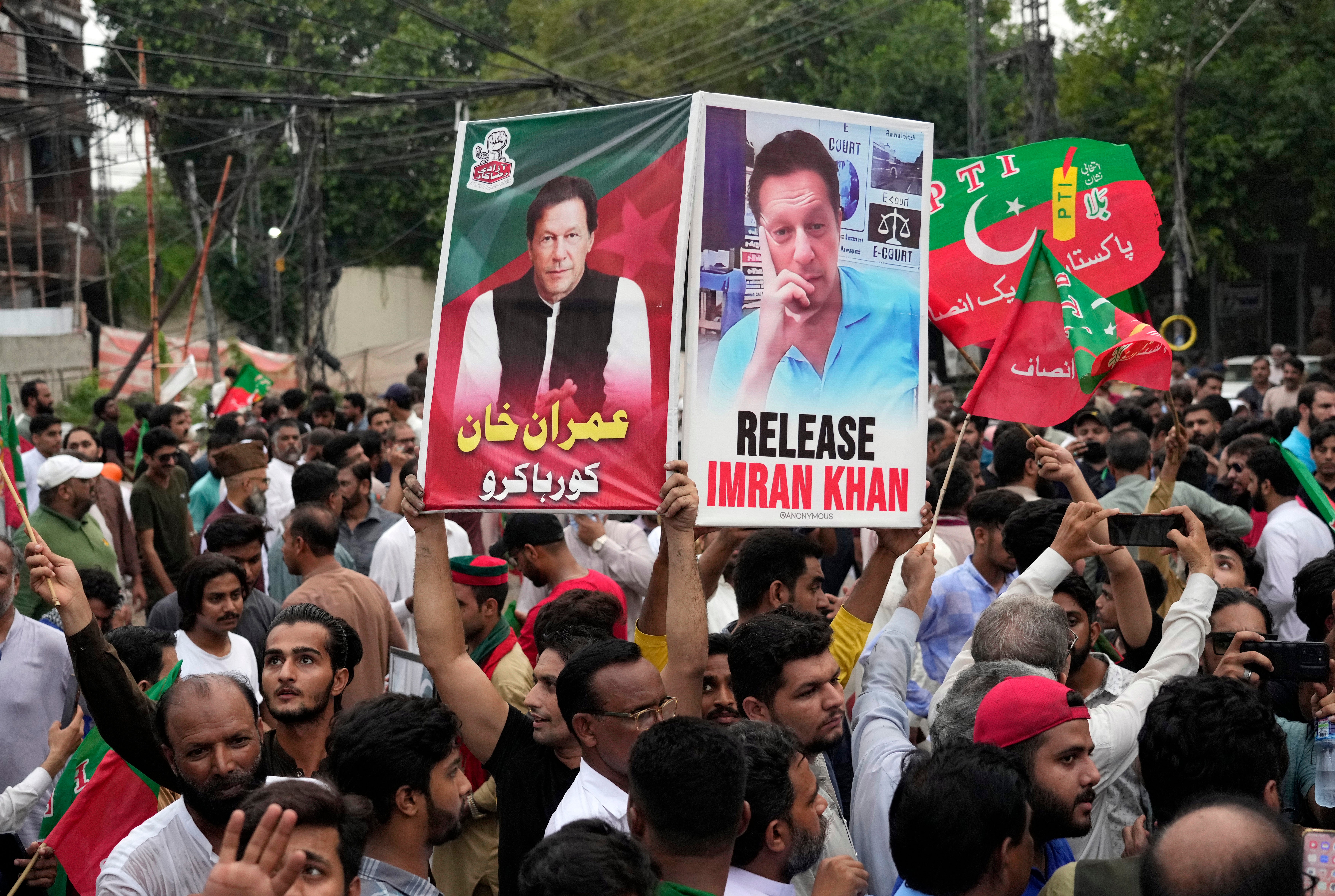 Supporters of former prime minister Imran Khan demanded his release in protests last weekend.