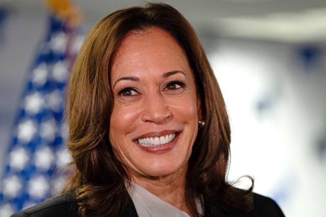 <p>Democratic presidential candidate Kamala Harris spoke at her campaign headquarters in Wilmington, Delaware, Monday </p>