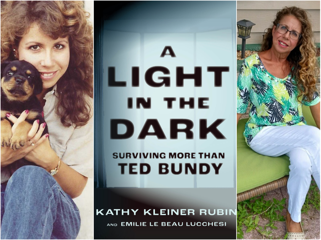 <p>Kathy Kleiner Rubin, who was attacked by Ted Bundy in 1978, shown on the left as a young woman, and on the right as she is today. Her memoir is titled “A Light in the Dark” </p>