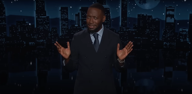 <p><em>Jimmy Kimmel Live </em>guest host Lamorne Morris pokes fun at Joe Biden dropping out of the presidential race</p>