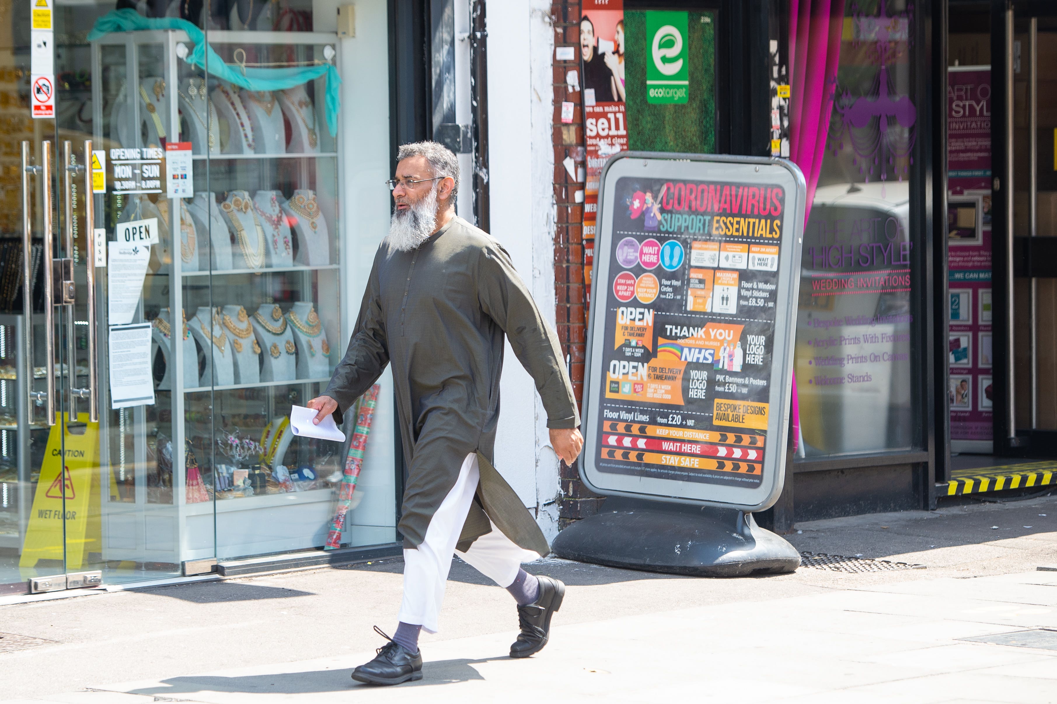 Radical preacher Anjem Choudary in Ilford, east London (Dominic Lipinski/PA)