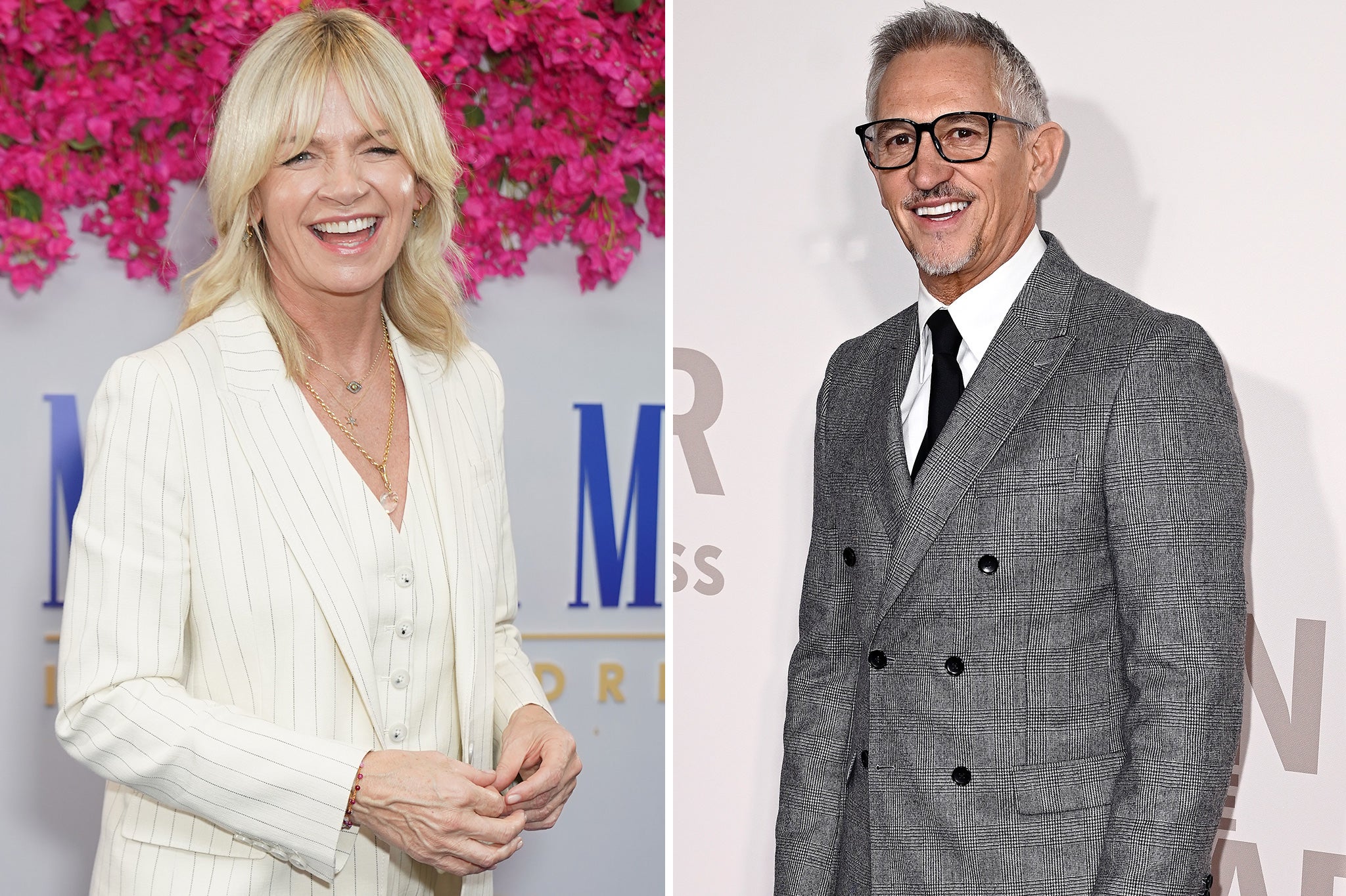 Gary Lineker and Zoe Ball topped the list