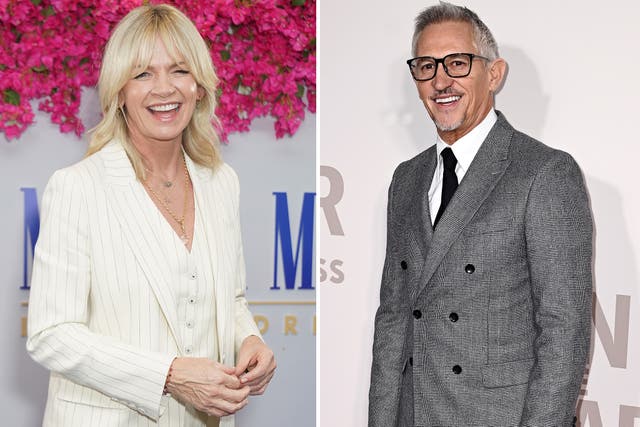 <p>Gary Lineker and Zoe Ball topped the list  </p>