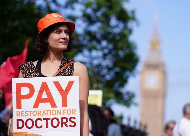 <p>Junior doctors have walked out on strike 11 times in the past 20 months (Jordan Pettitt/PA)</p>