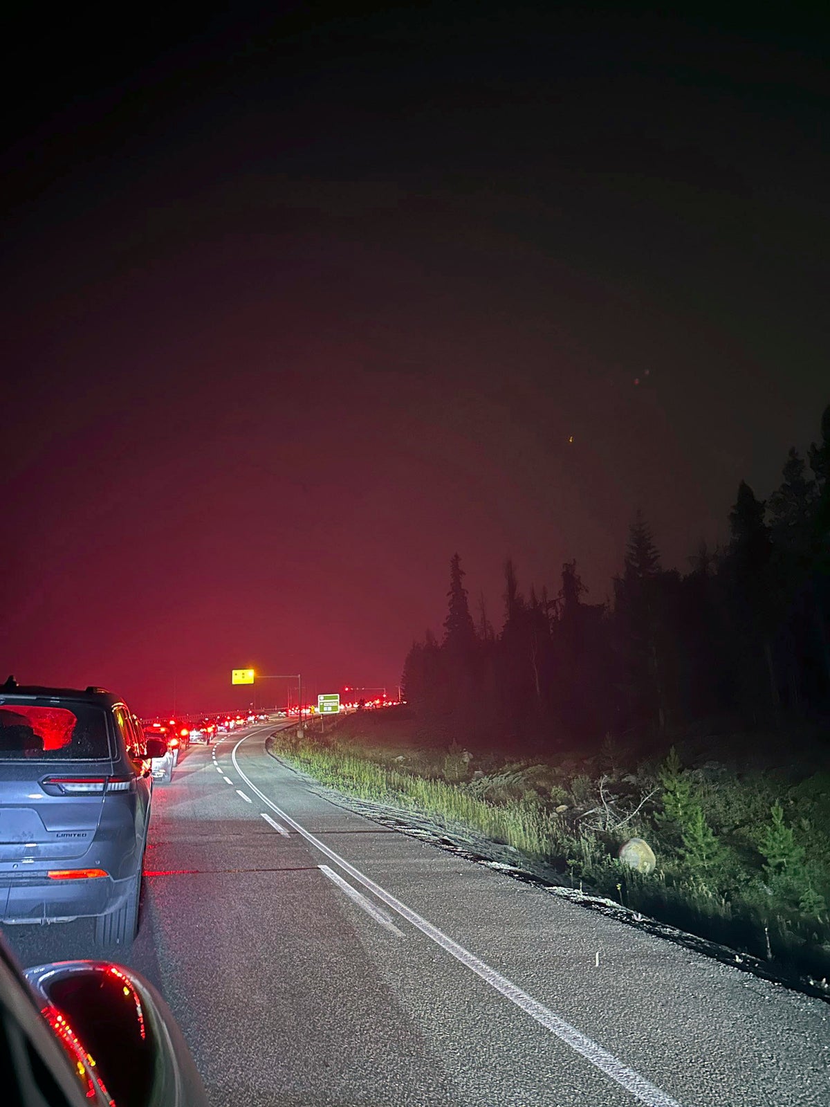 Wildfires near Canada's Jasper National Park prompt evacuation. Fleeing vehicles clog highways