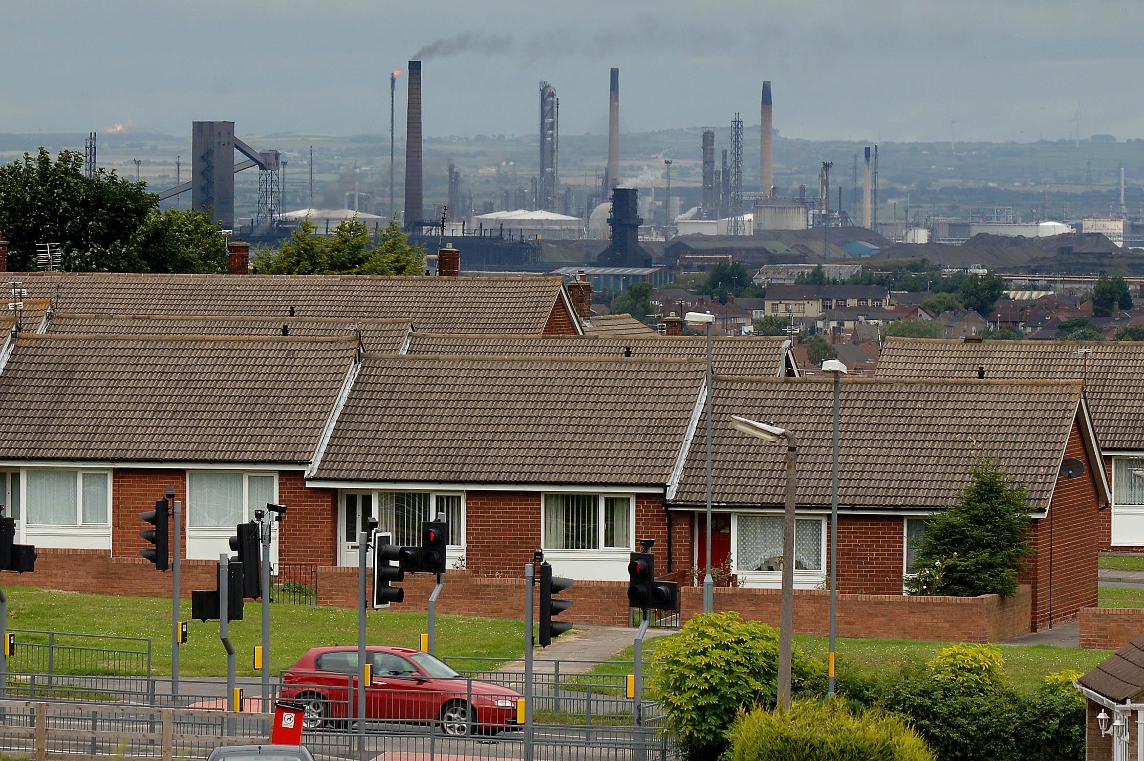 Homes and industry on Teesside which is to host the site of the planned new gas power station featuring carbon capture technology (John Giles/PA).