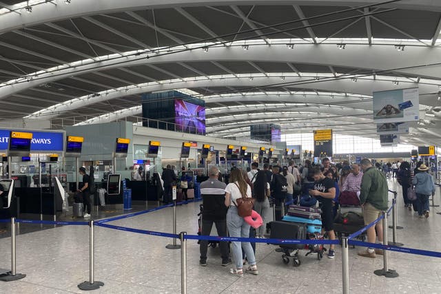 Heathrow airport said a record 39.8 million passengers travelled through its terminals in the first half of the year (Steve Parsons/PA)