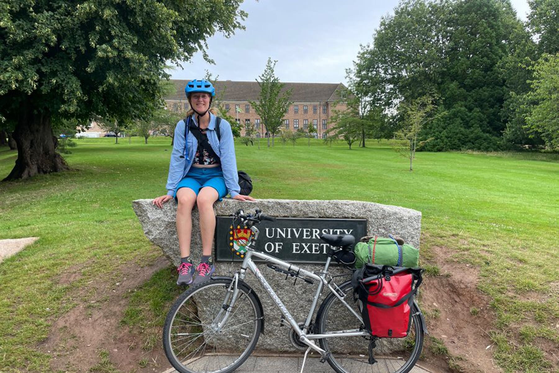 Veronica White is cycling from the University of Exeter to Truro for her graduation ceremony in the city’s cathedral (University of Exeter/PA)