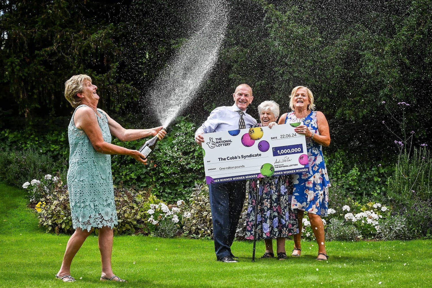 Audrey Cobb, 87, and her three children David Cobb, 67, Carol Nobbs, 55 and 60-year-old Sandra Digby, have each won a share of £1,000,000 after their syndicate’s lottery numbers came in. (National Lottery/ PA)