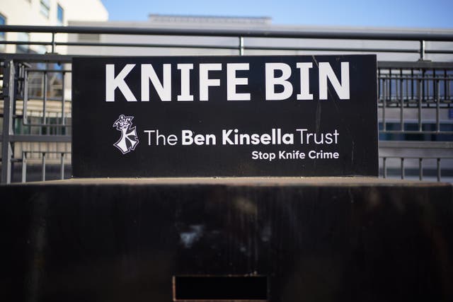 A knife bin (Yui Mok/PA)