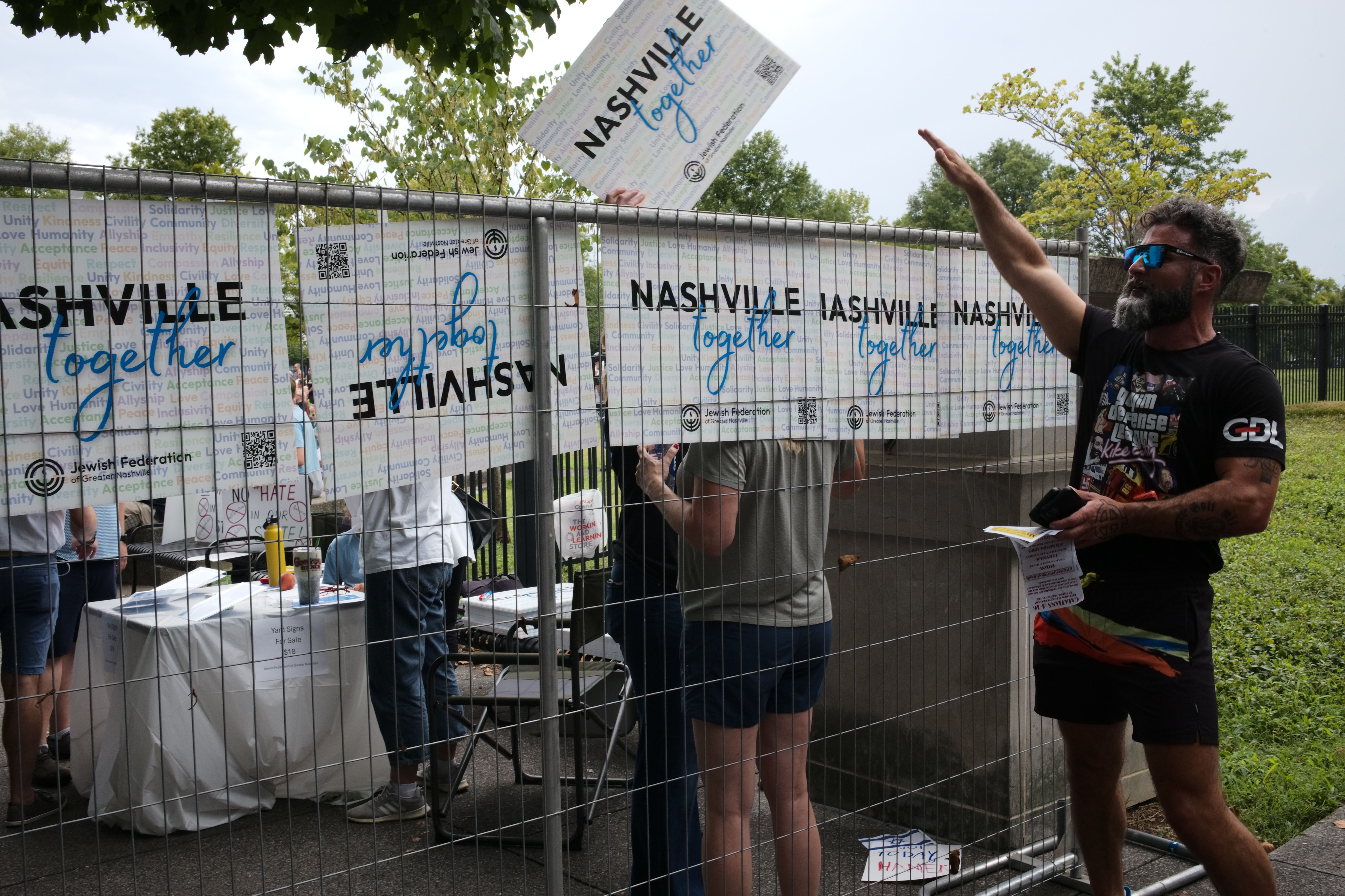 Jon Minadeo and his Neo-Nazi organization the Goyim Defense League are barred from entering the ‘Nashville Together’ event at the Bicentennial Park Amphitheater held by the Jewish Federation of Greater Nashville