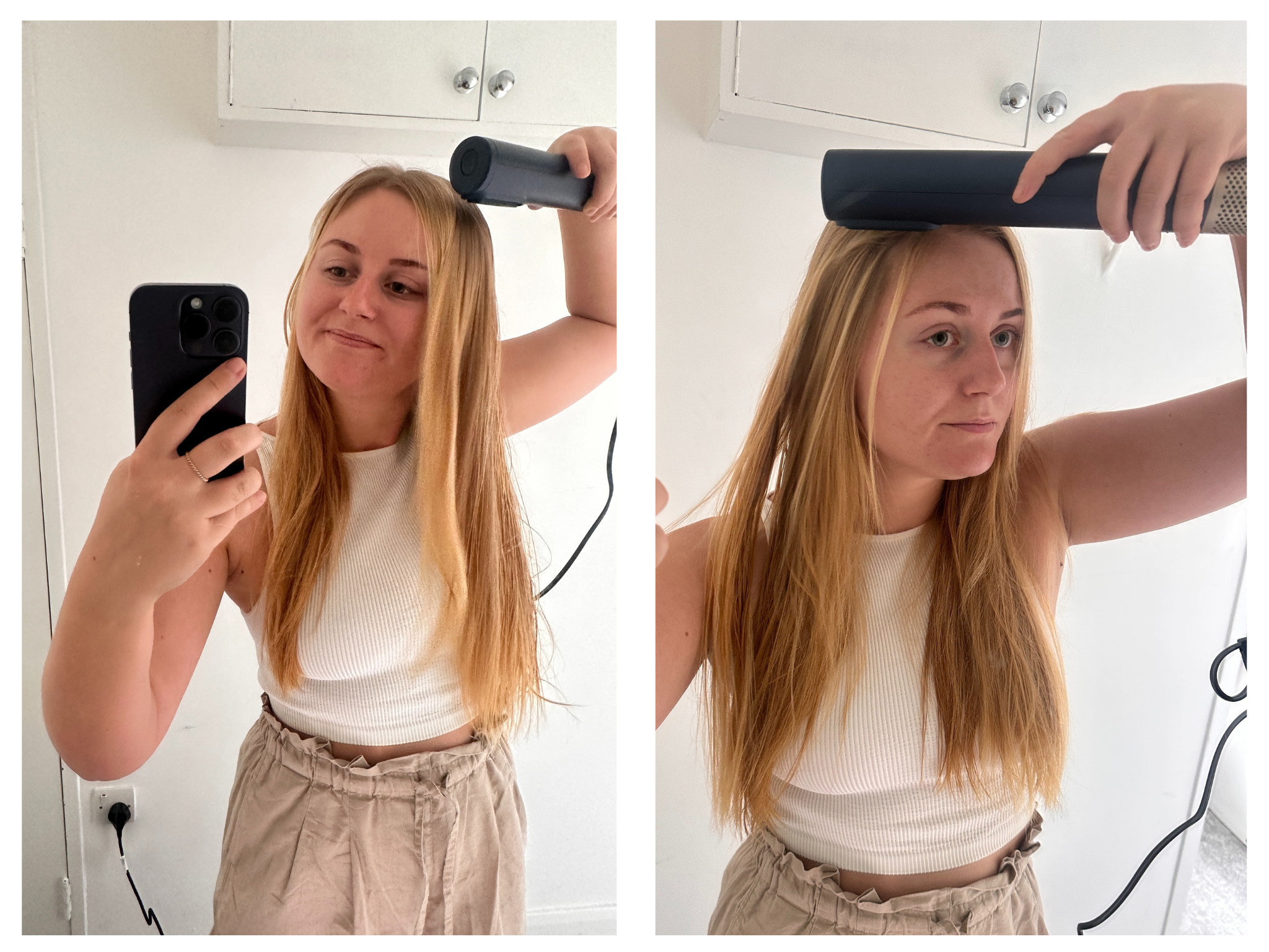 Step one: Testing the Babyliss air wand as a blow dryer