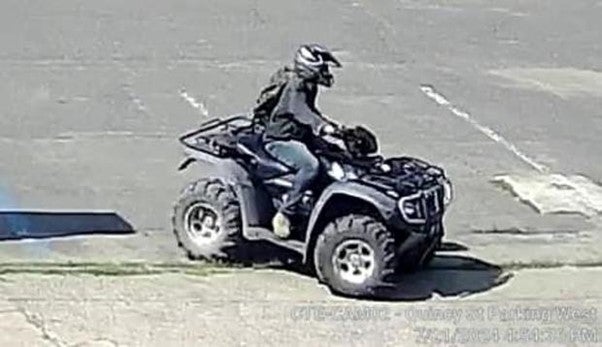 The suspect also drove around town on an ATV vandalizing cars with pro-Trump signage