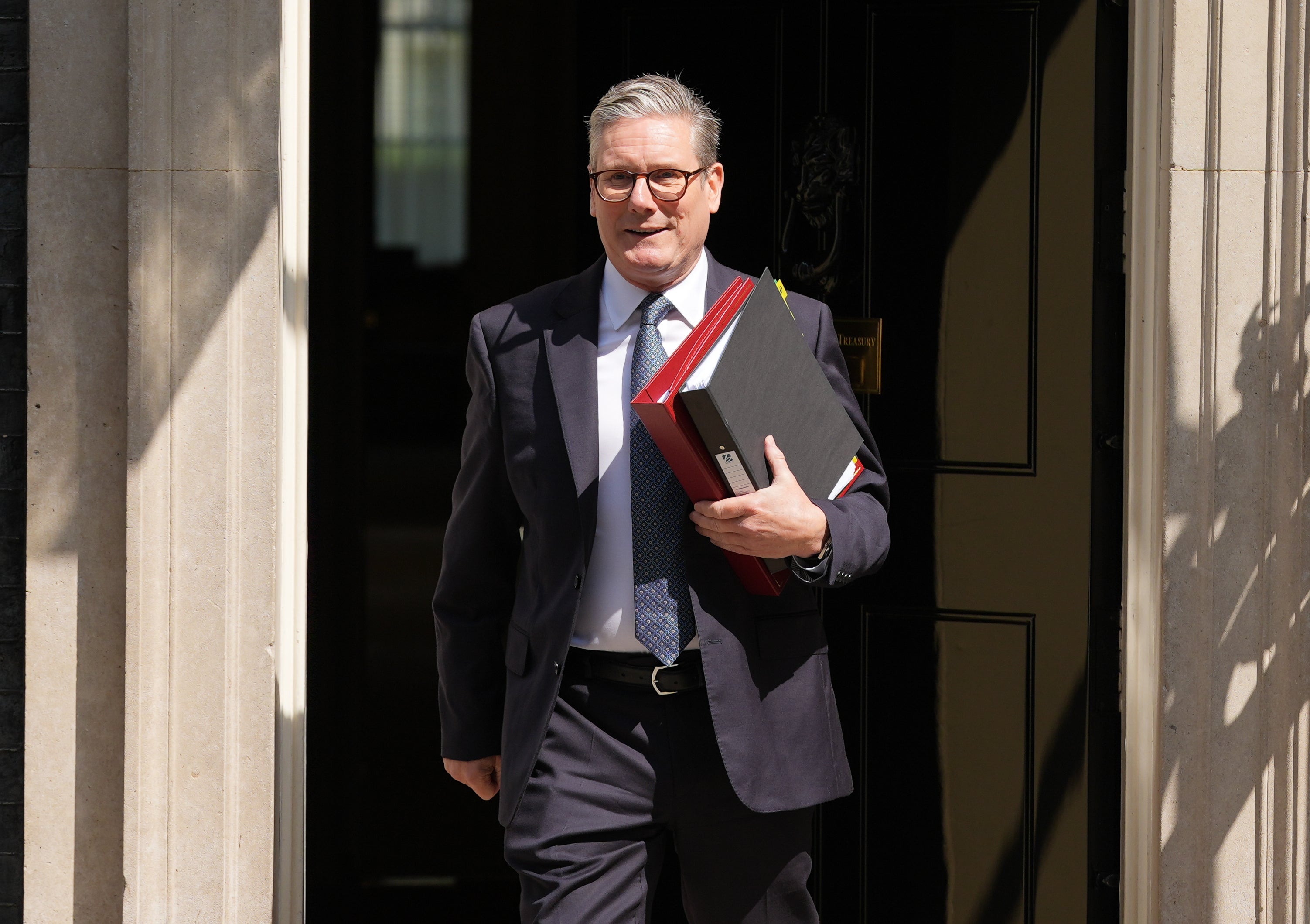 Prime Minister Sir Keir Starmer left Downing Street for the House of Commons for PMQs on Wednesday (Lucy North/PA)