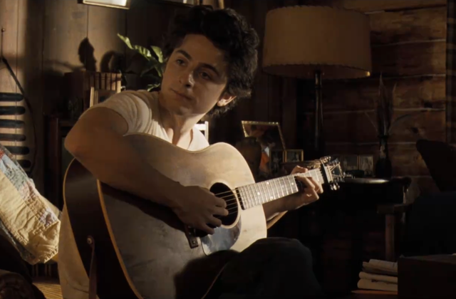 <p>Timothee Chalamet as Bob Dylan in ‘A Complete Unknown’</p>