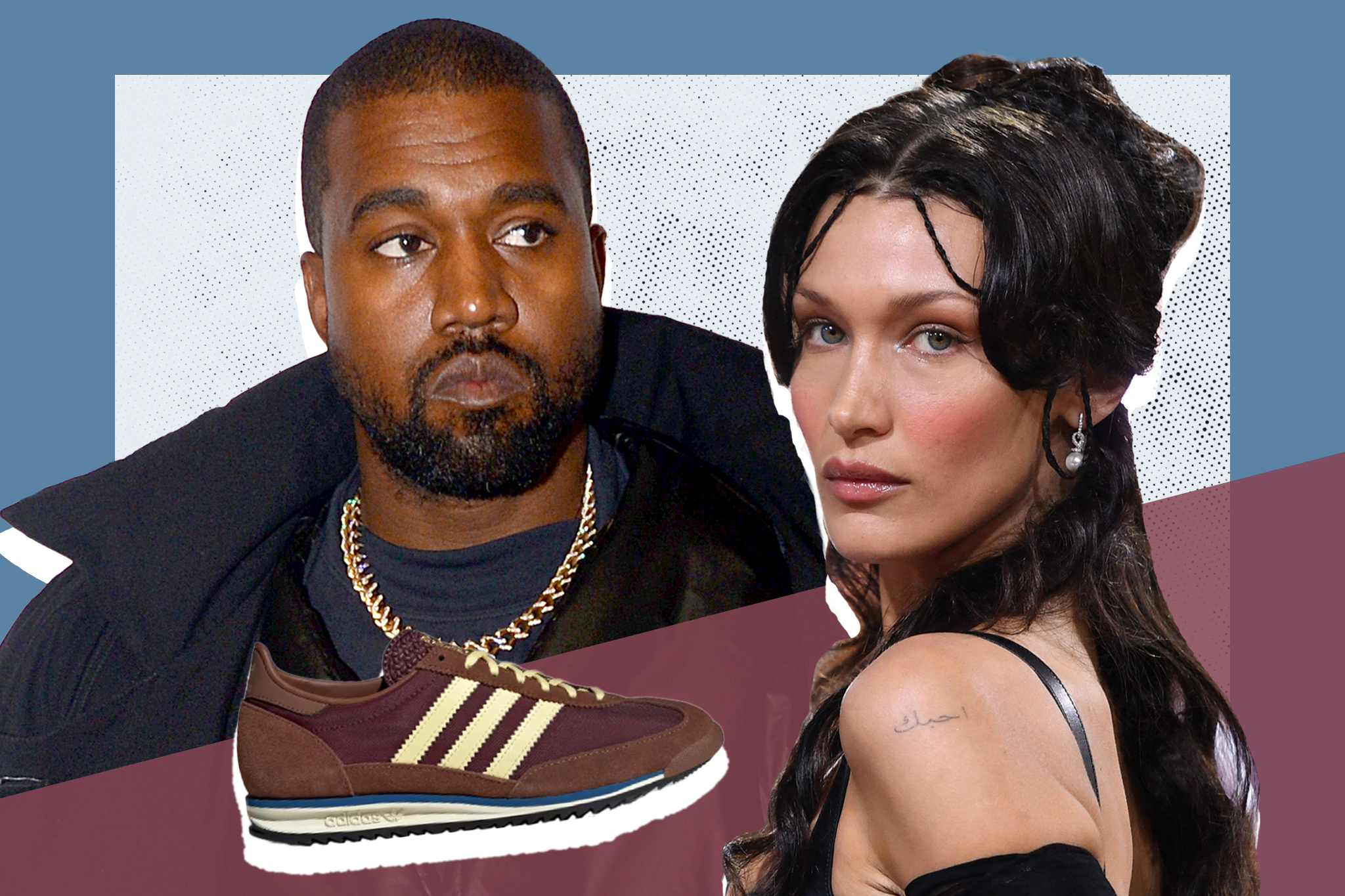 Kanye West’s Yeezy range for Adidas is back in stock – as American-Palestinian model Bella Hadid is dropped from its campaign for the SL72, a podium shoe for medal winners at the 1972 Munich Olympics