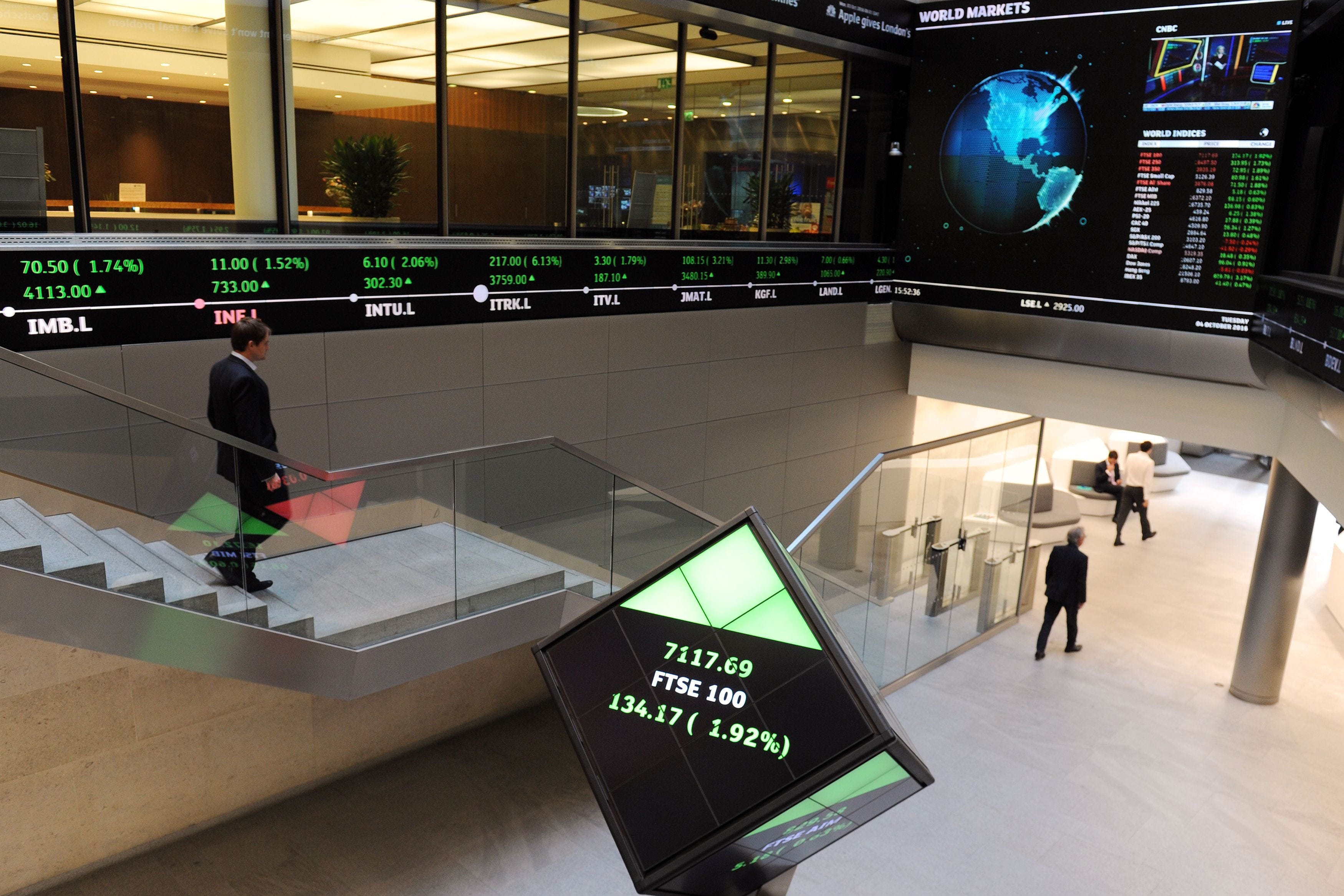 The FTSE 100 finished lower on Wednesday (Nicholas T Ansell/PA)