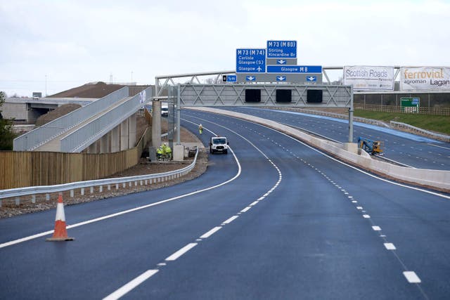 The incident happened on the M8 near Provan (Jane Barlow/PA)