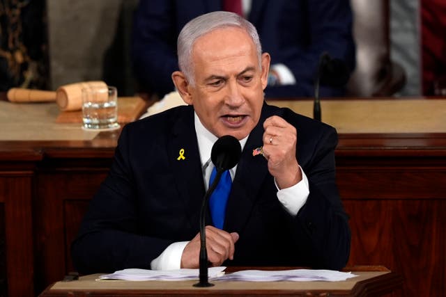 <p>Benjamin Netanyahu gave his fourth address to the US Congress on Wednesday </p>