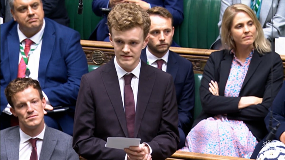 Baby of the House Sam Carling delivers first speech in Parliament aged 22
