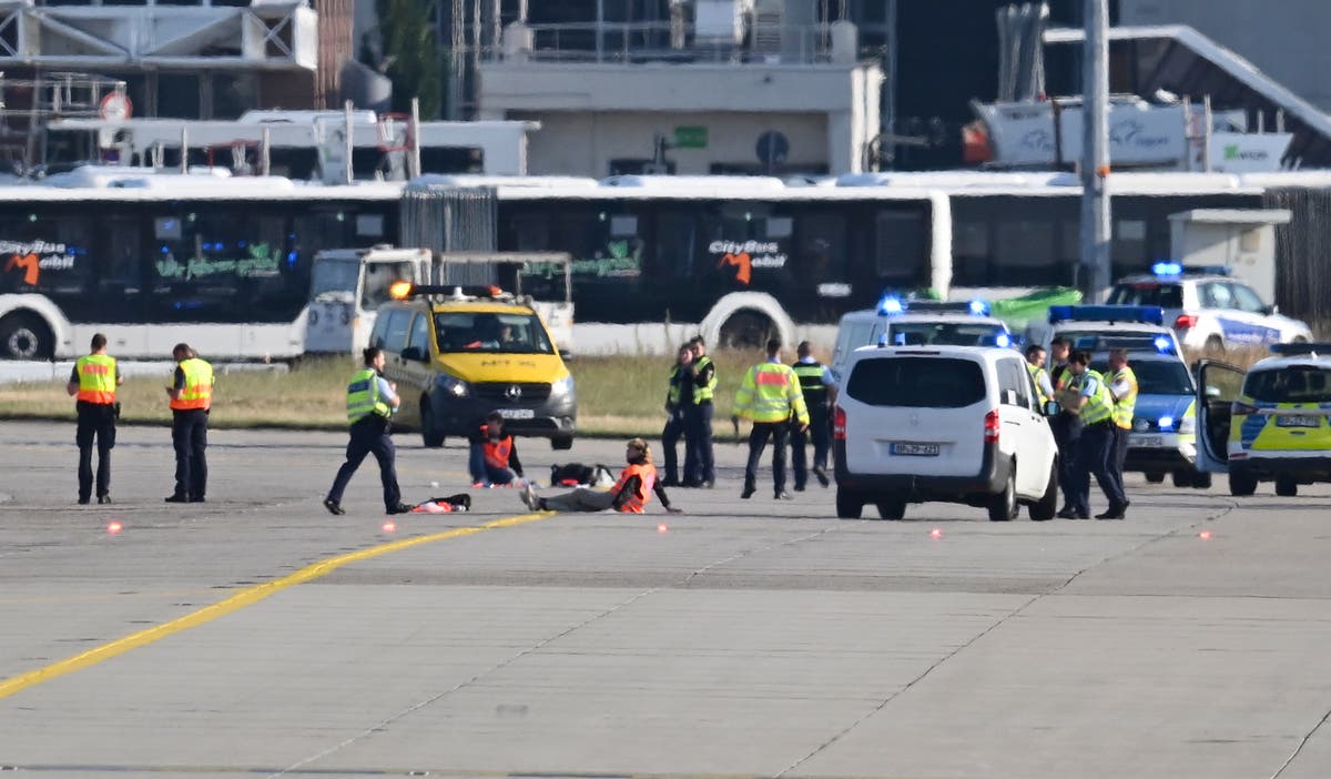 Climate protest at Frankfurt Airport forces a temporary halt to flights Climate protest at Frankfurt Airport forces a temporary halt to flights