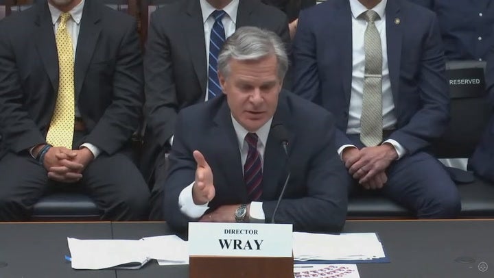 <p>FBI director casts doubt on whether Trump was struck by bullet.</p>