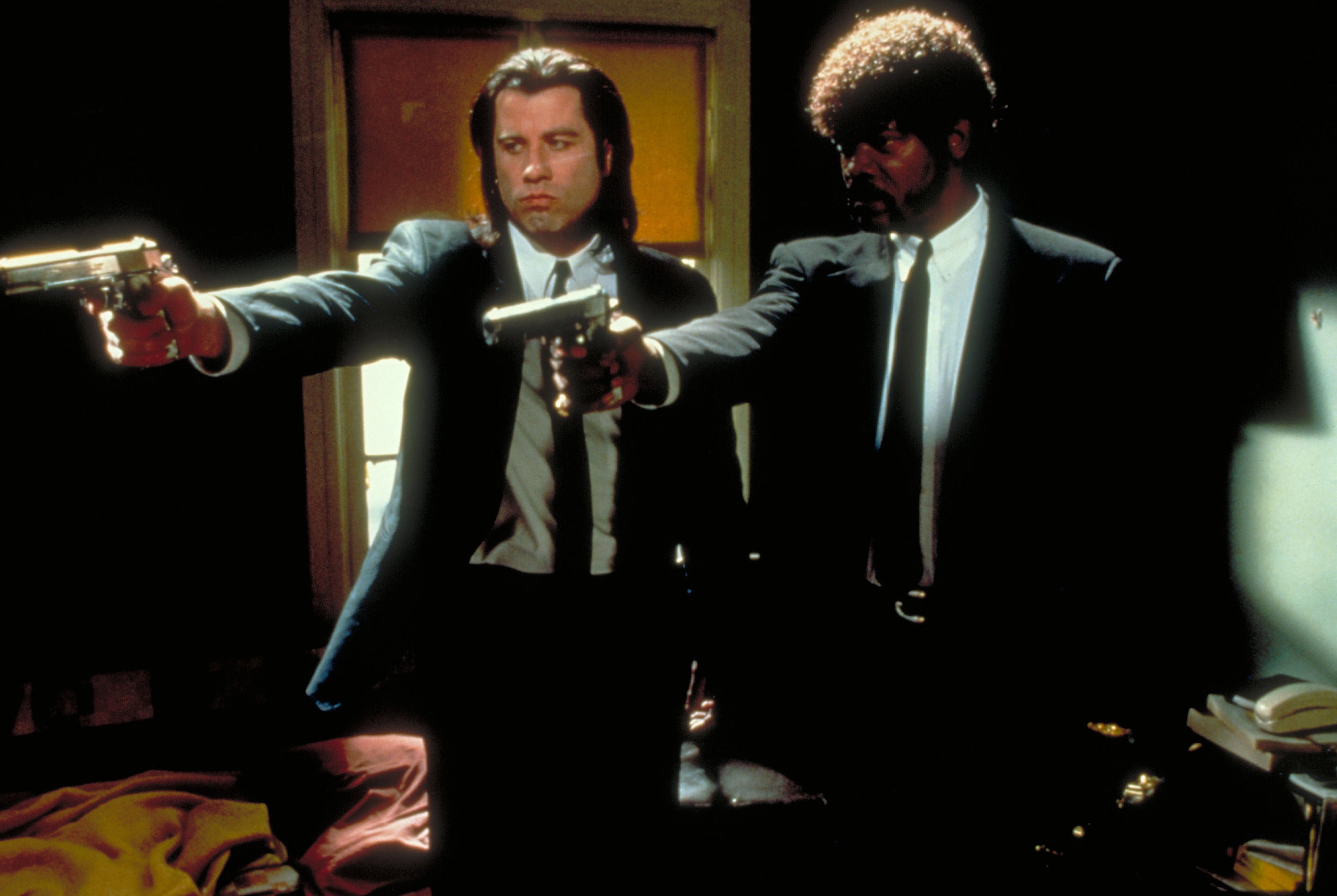 Travolta and Jackson in one of the most famous scenes from ‘Pulp Fiction’