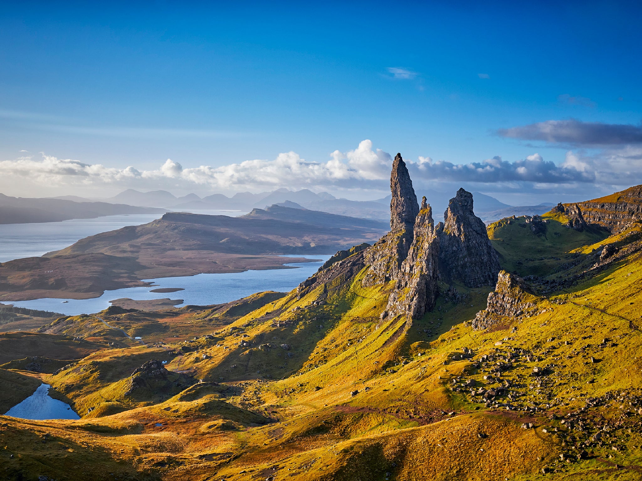 Skye visitors can hike up to the base of the Old Man of Storr for stunning views