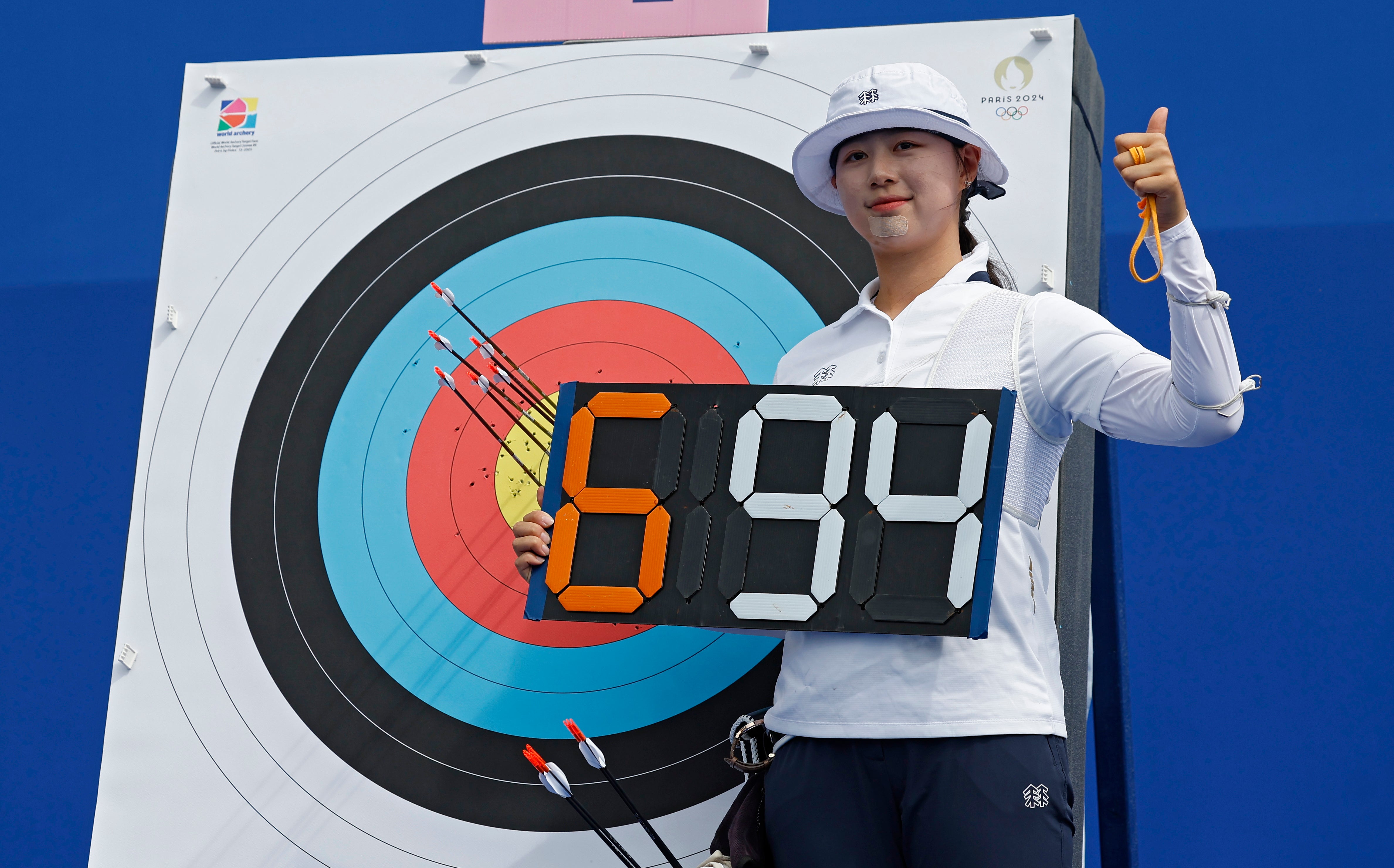 South Korea’s Lim Sihyeon after setting a new World Record on Thursday (25th July) in Paris.