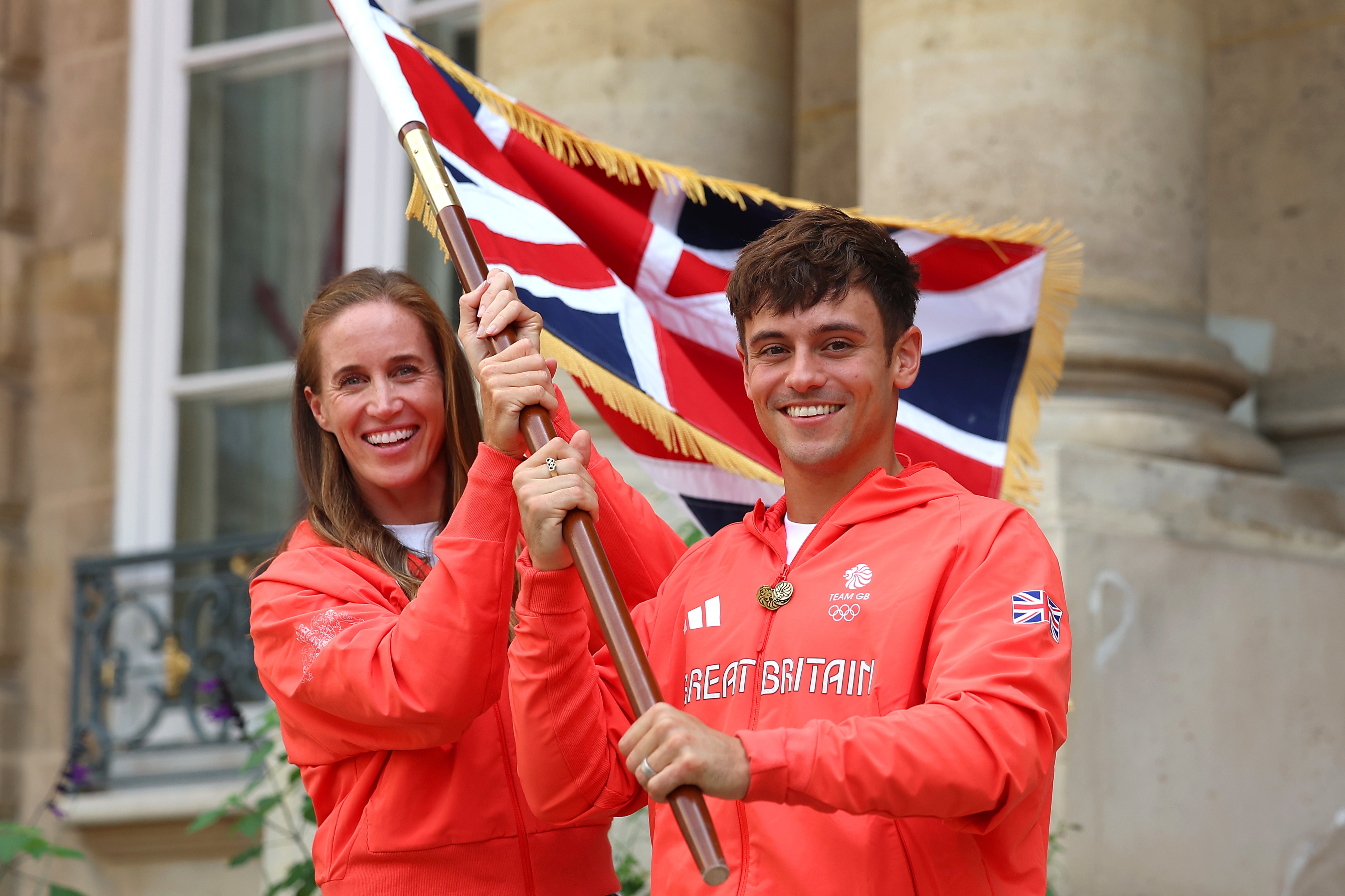 Tom Daley carried Team GB’s flag at the opening ceremony alongside Helen Glover