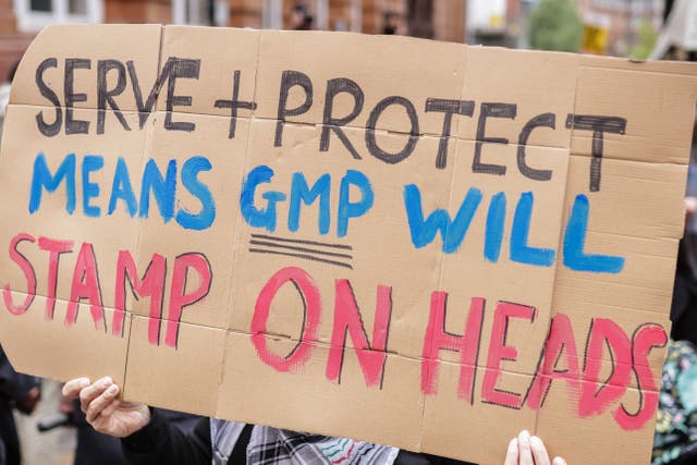 There were protests outside Rochdale police station over the incident which was widely shared on social media (James Speakman/PA)