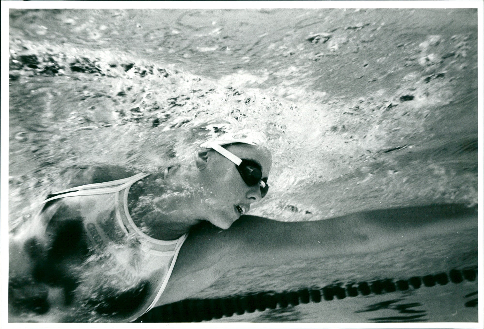 British swimmer June Croft in training just before the Seoul Olympics, 1988