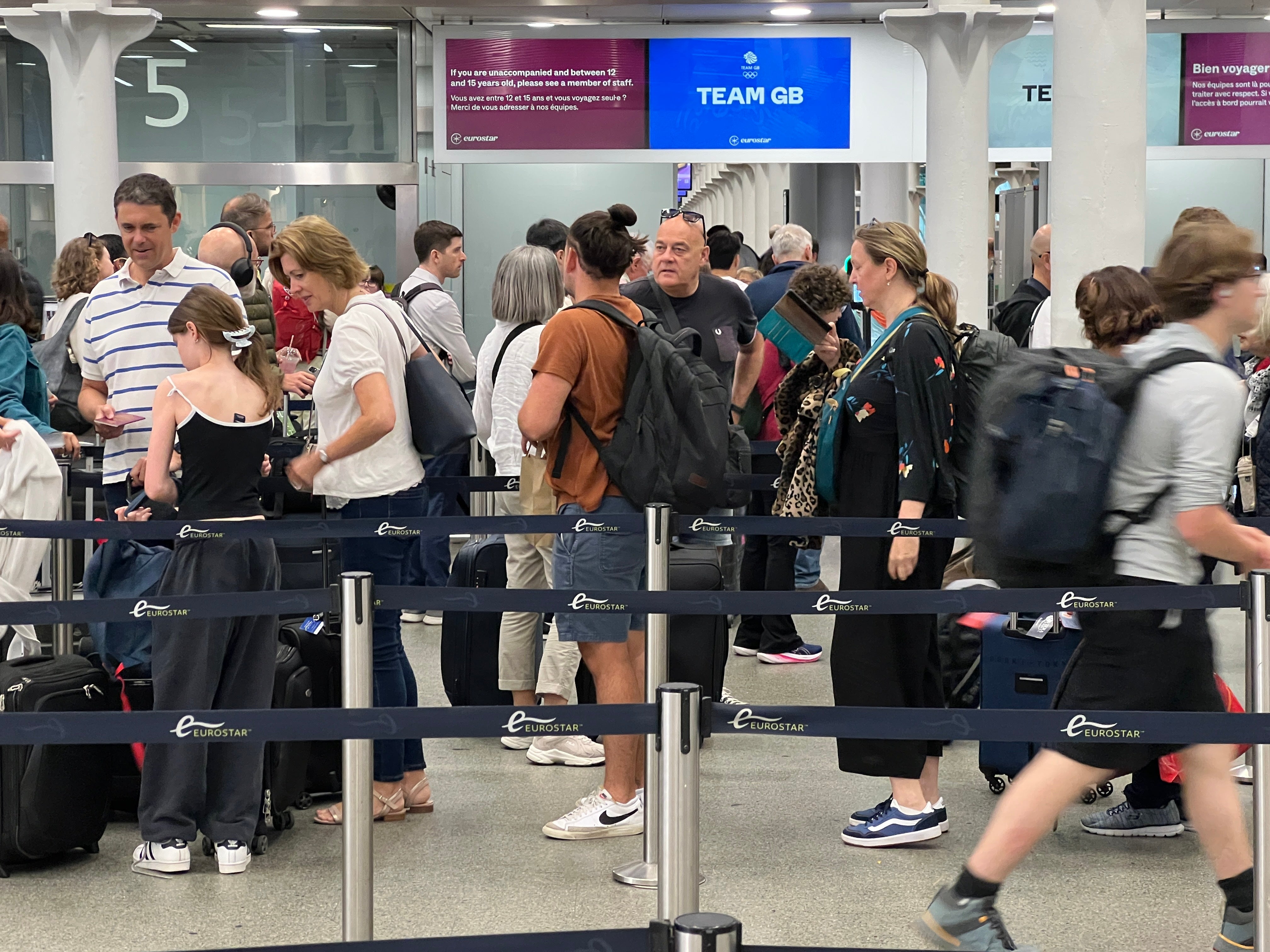 Passengers wait at London St Pancras, where delays are expected later in the day