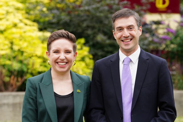 Green party co-leaders Carla Denyer and Adrian Ramsay (Ian West/PA)