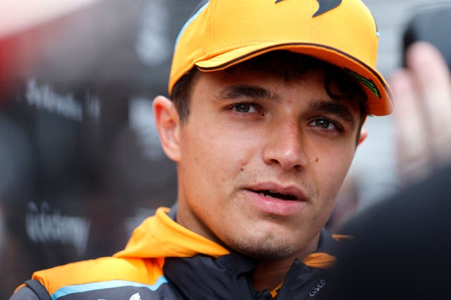 Lando Norris finished fastest in practice in Belgium (Geert Vanden Wijngaert/AP)