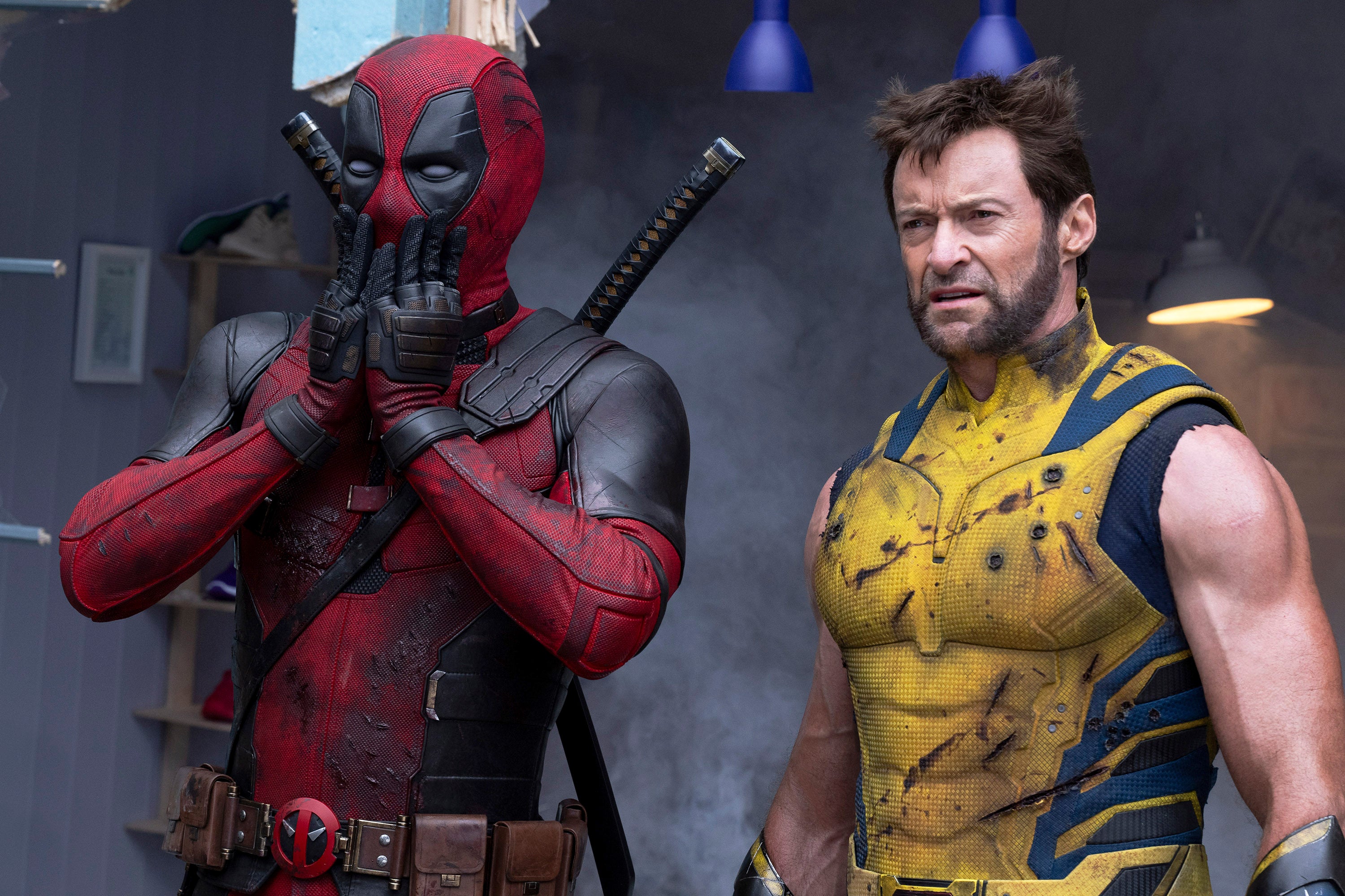 A frame from the new Deadpool and Wolverine movie