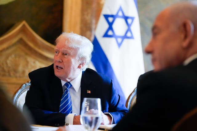 <p>Trump and Netanyahu met for a meeting at the ex-president’s Mar-a-Lago club </p>