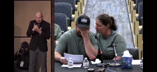 Card’s sister and brother-in-law, James and Nicole Herling, give emotional testimony in May before the independent commission convened by Maine Gov. Janet Mills