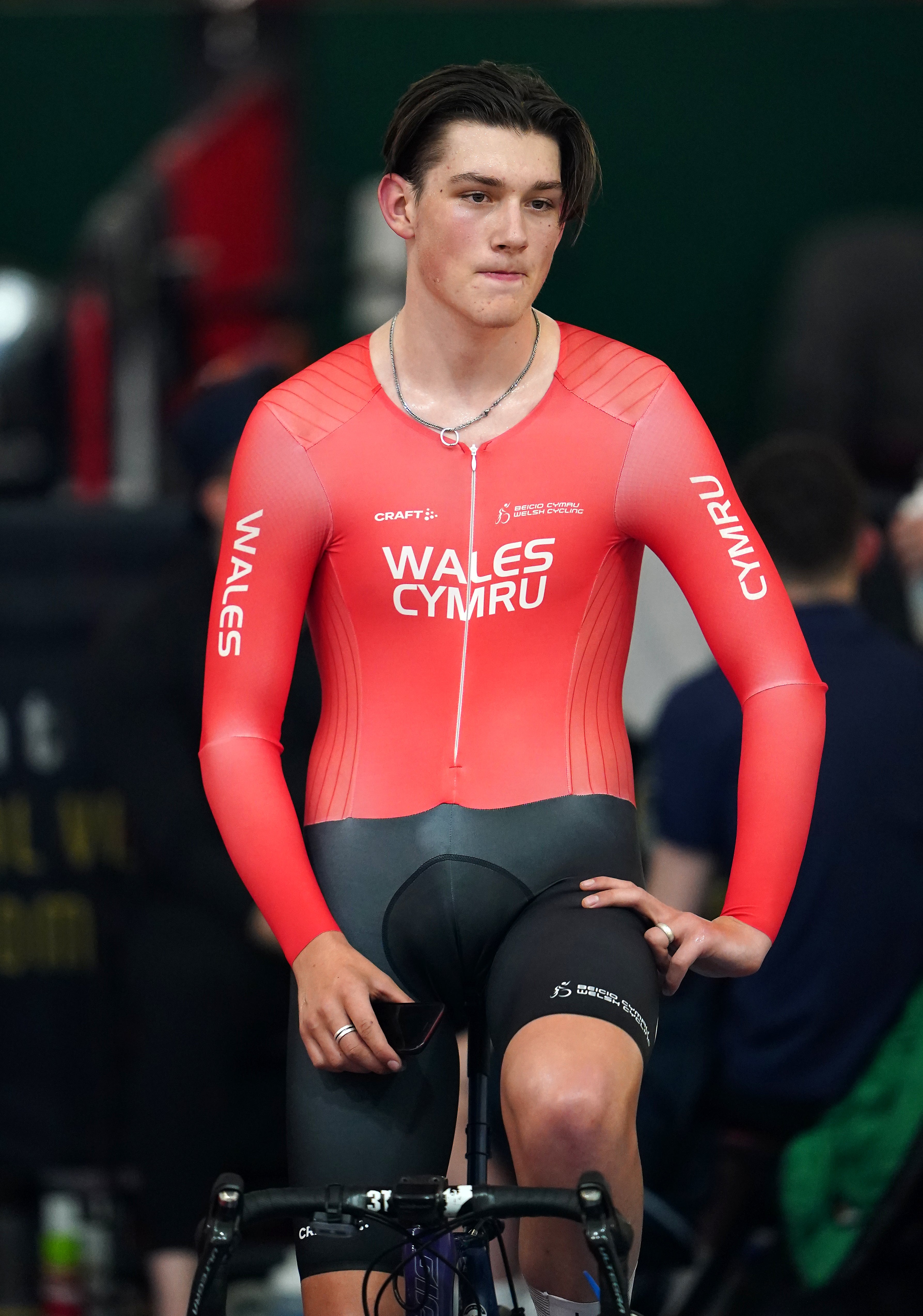 Josh Tarling competes in the men’s time trial (Zac Goodwin/PA)