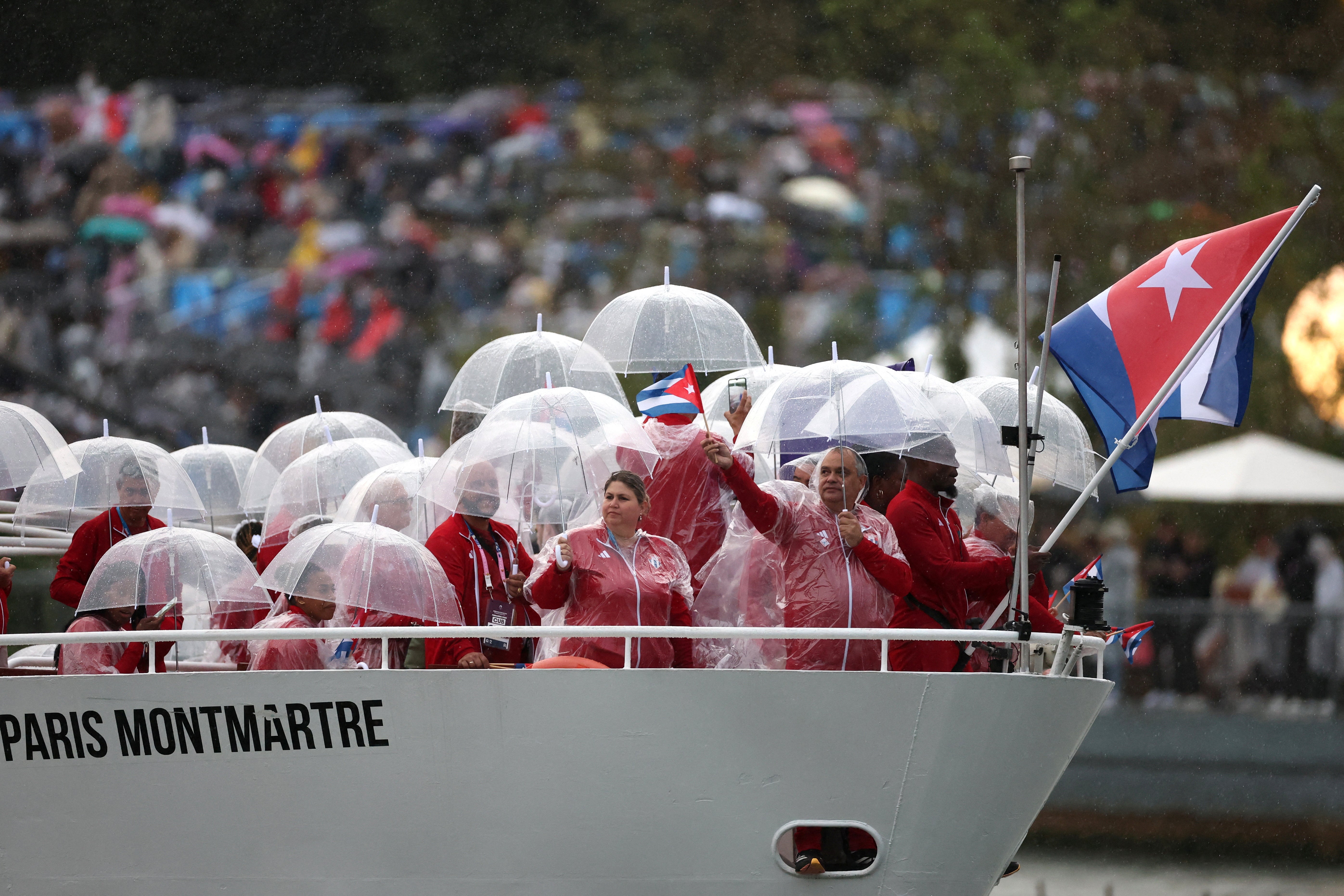 The Cuban team on the River Seine yesterday