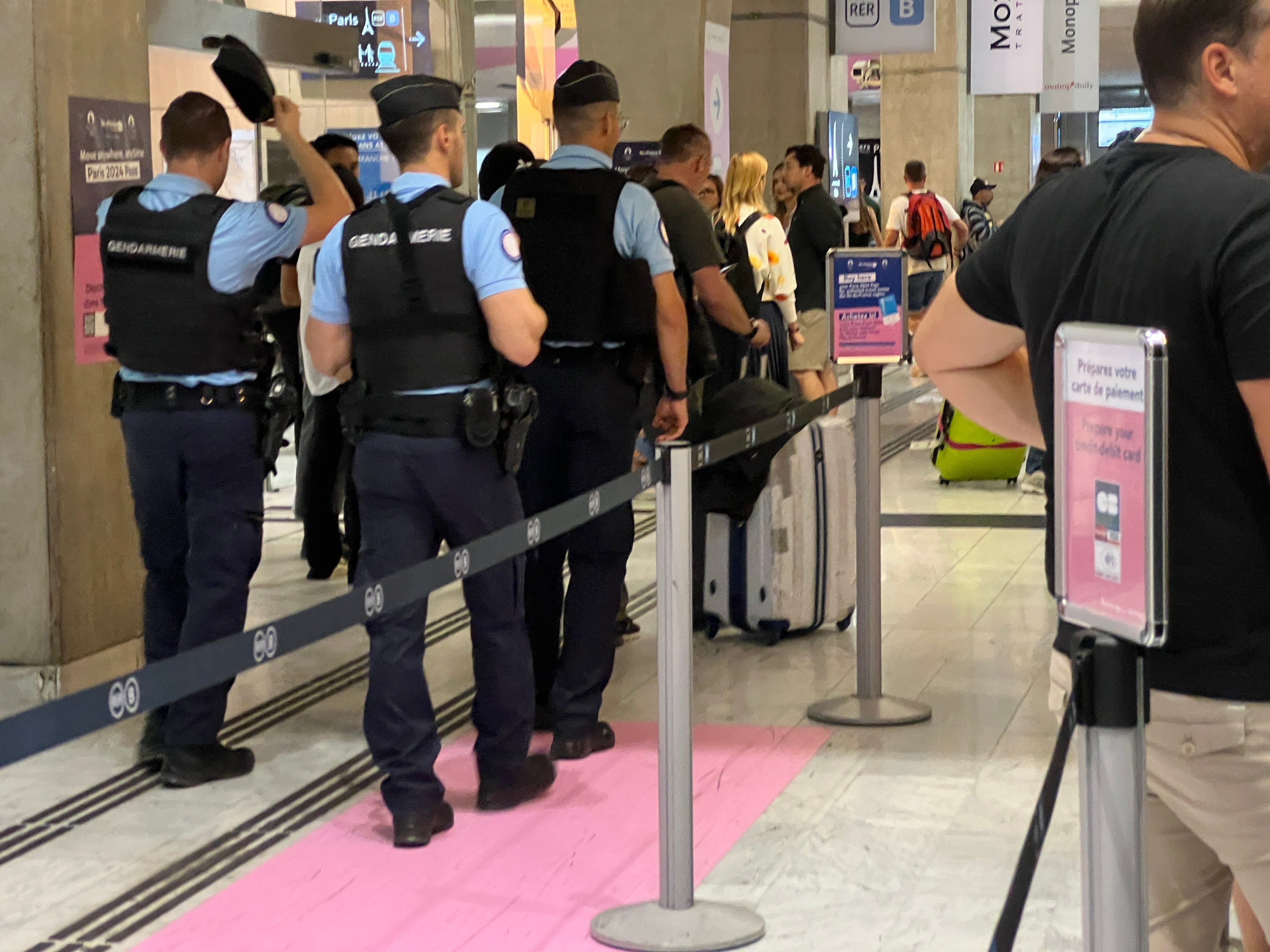 There were police at Paris Charles de Gaulle as flights resumed