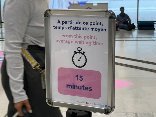 <p>The queue at Paris Charles de Gaulle</p>