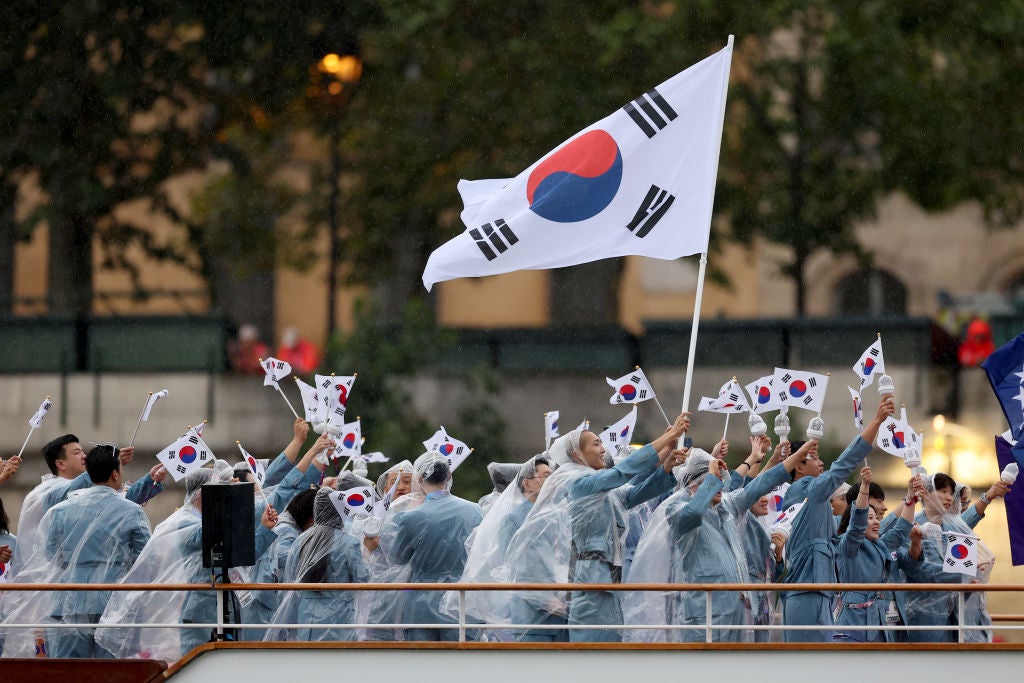 The South Korea team were introduced as ‘Democratic People’s Republic of Korea’