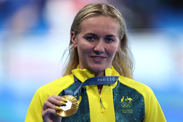 <p>Ariarne Titmus defended her Olympic title in the women’s 400m freestyle</p>