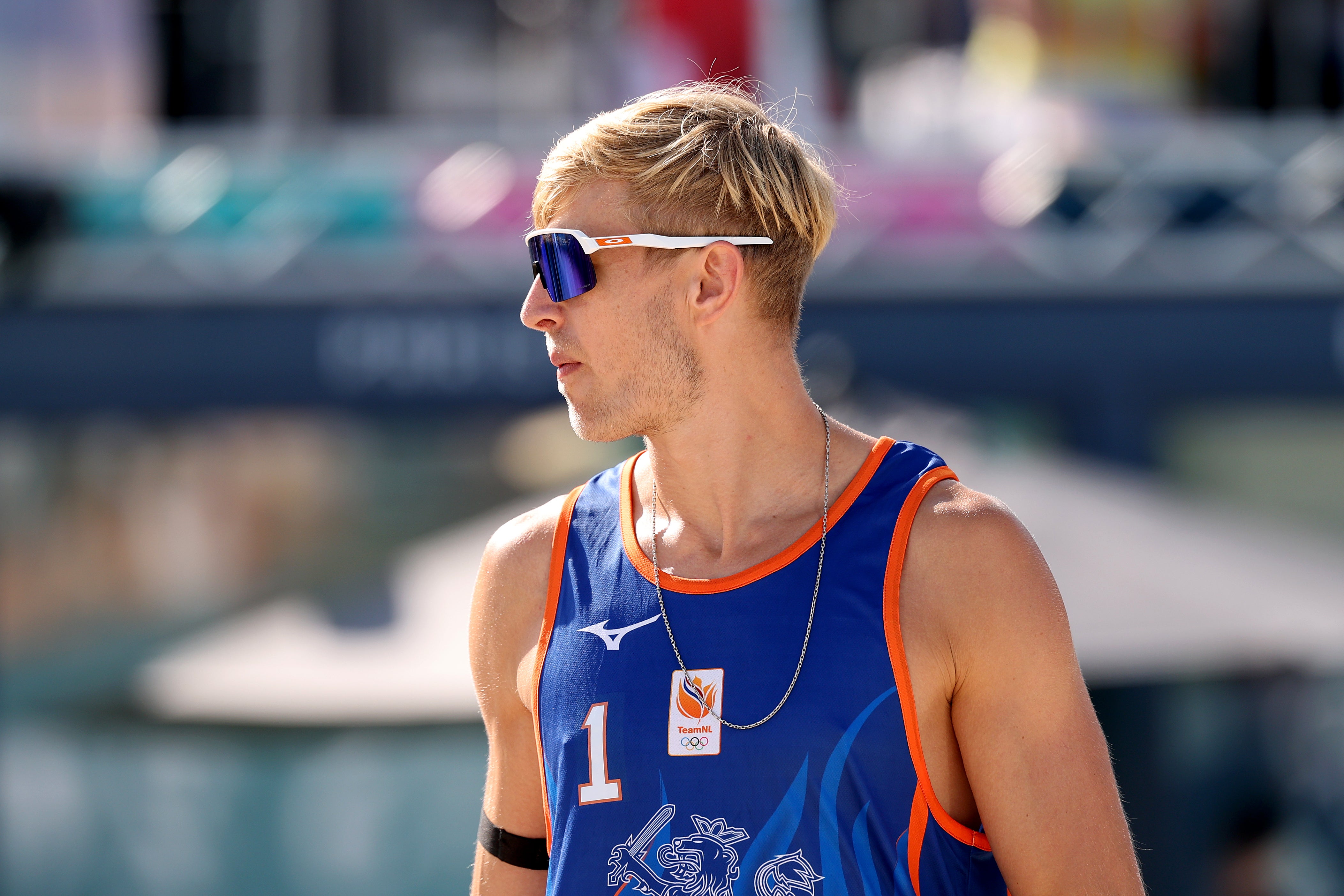 Steven van de Velde of Team Netherlands looks on