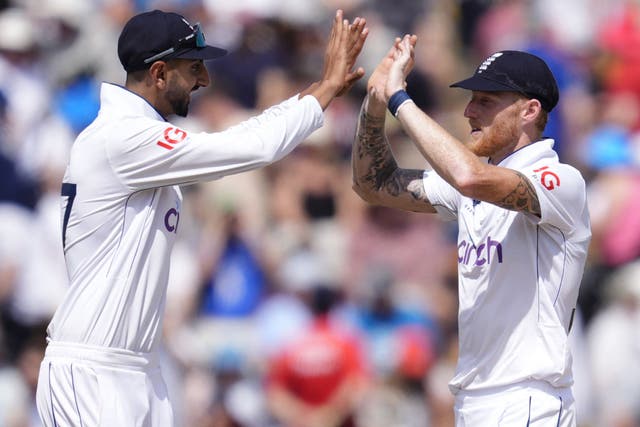 Shoaib Bashir, left, and Ben Stokes were among the wicket-takers (Nick Potts/PA)