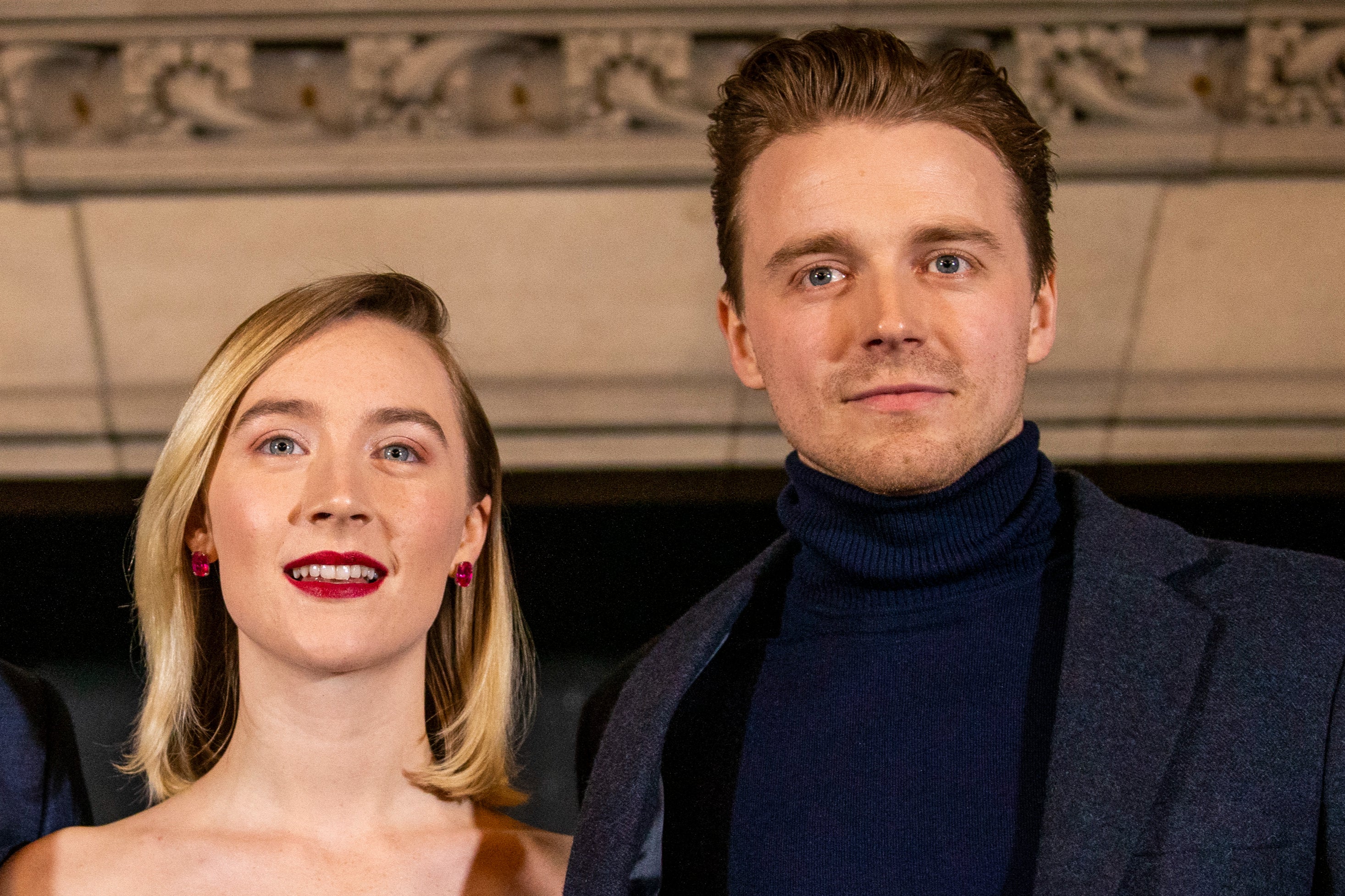 Ronan and Lowden at the Scottish premiere of 'Mary Queen of Scots' in 2019, the film they met working on together