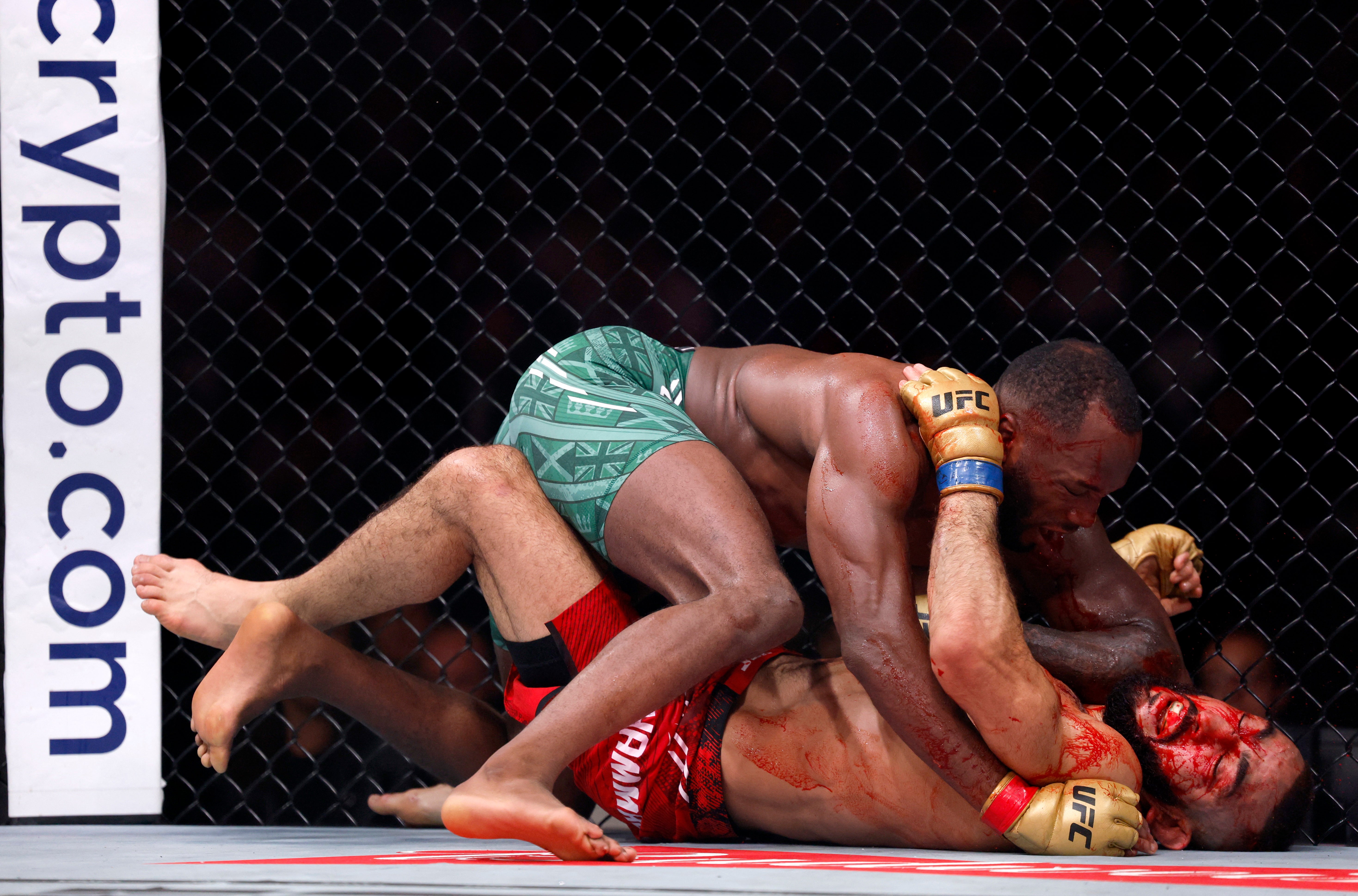 Edwards cut open Muhammad with slashing elbows late in the fight