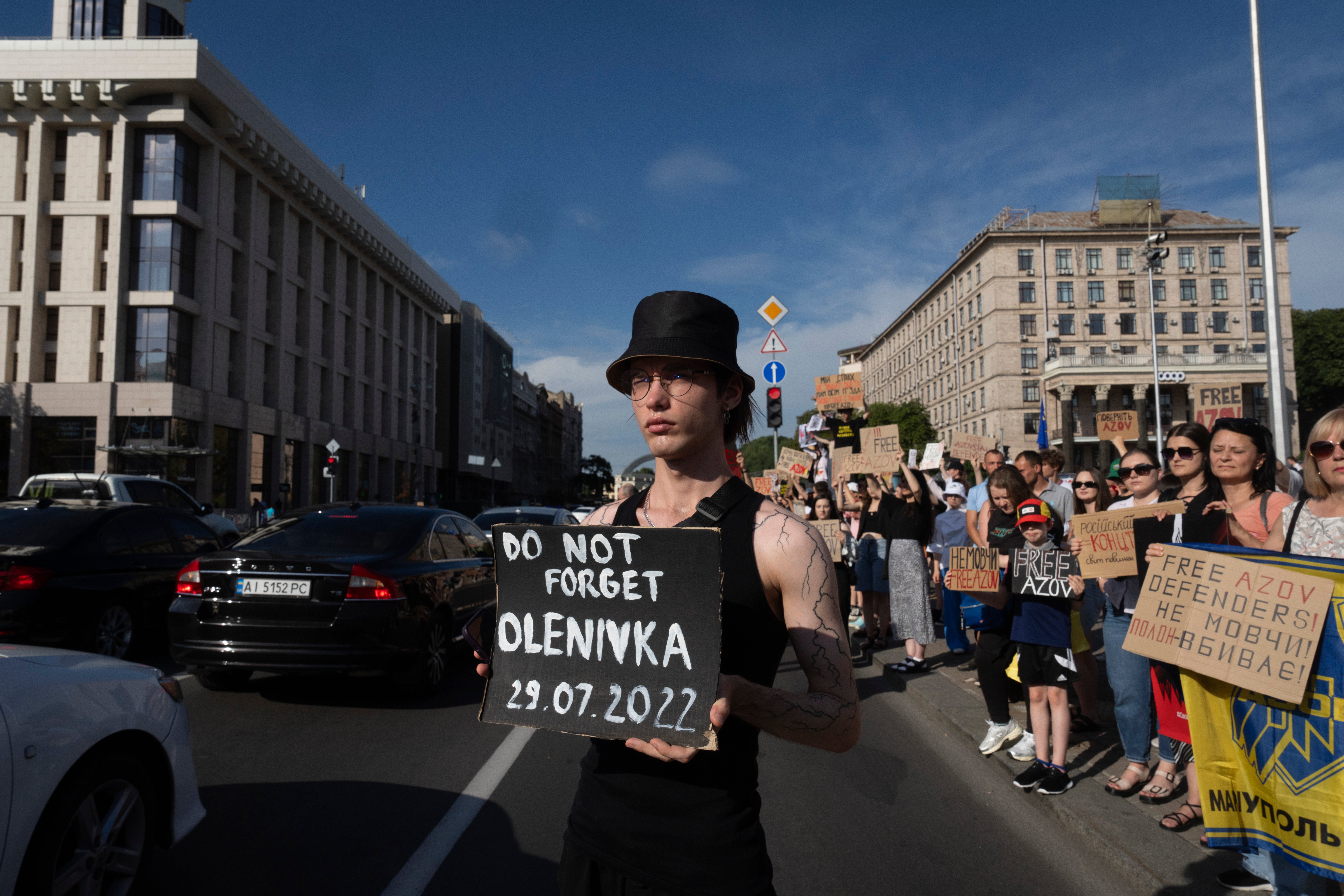 Russia Ukraine War Demonstration for Prisoners